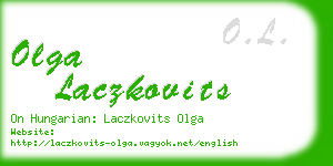 olga laczkovits business card